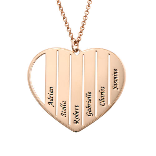 Mom Heart Necklace in Rose Gold Plating