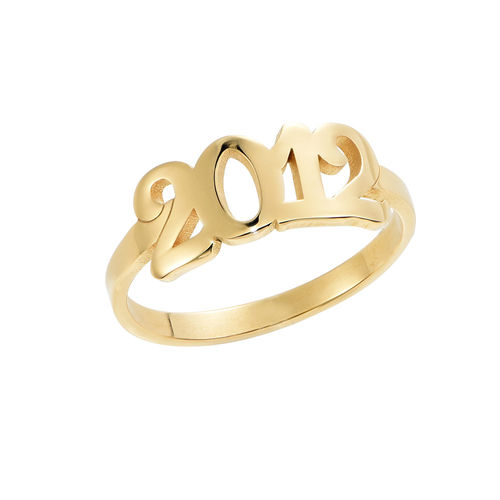 Personalized Number Ring with 18K Gold Plating