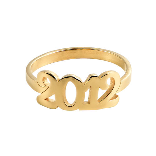 Personalized Number Ring with 18K Gold Plating