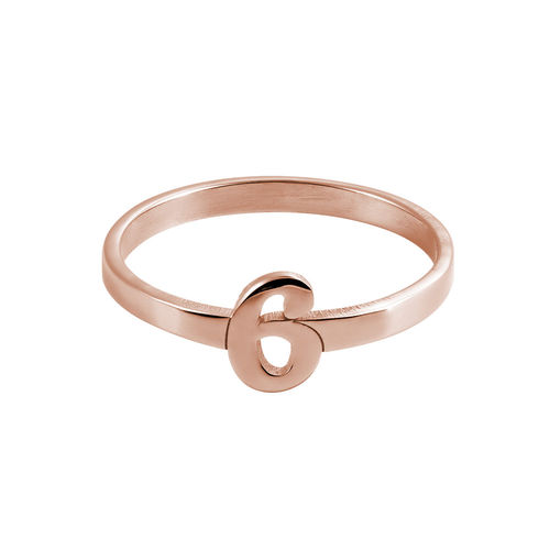 Personalized Number Ring with 18K Rose Gold Plating