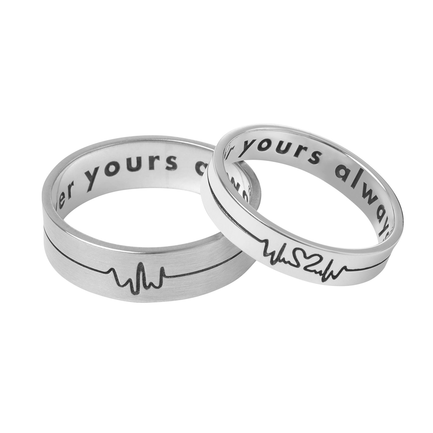 Heartbeat Couple Rings