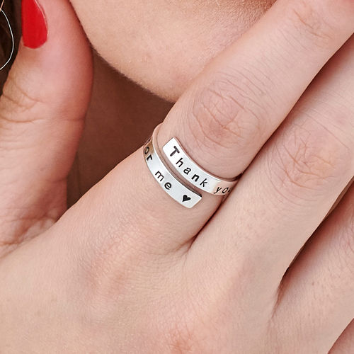 Engravable Ring Wrap in Sterling Silver