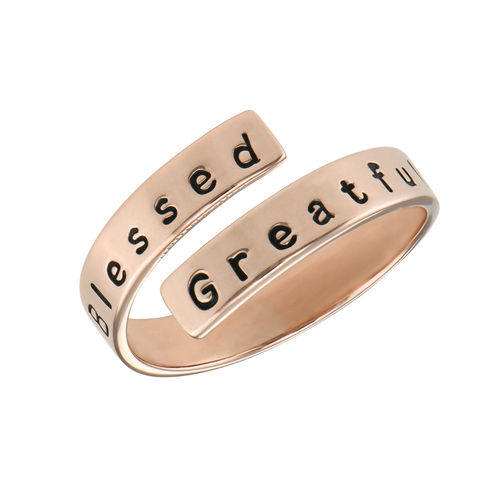 Engravable Ring Wrap in Rose Gold Plating