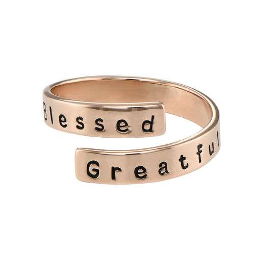 Engravable Ring Wrap in Rose Gold Plating