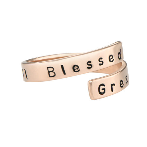 Engravable Ring Wrap in Rose Gold Plating