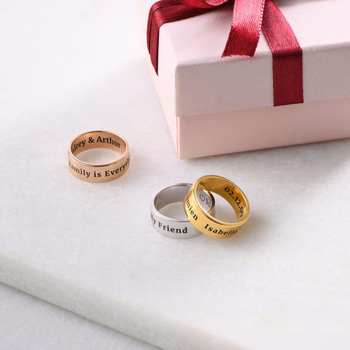 Personalized Wide Name Ring in Silver