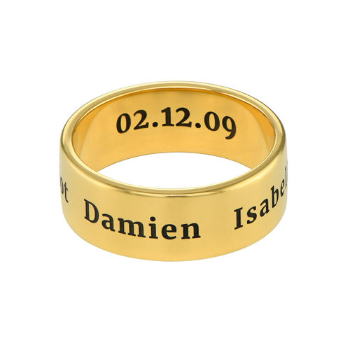 Personalized Wide Name Ring in Gold Plating