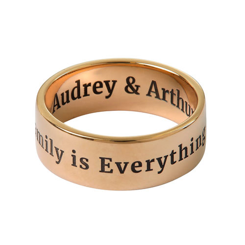 Personalized Wide Name Ring in Rose Gold Plating