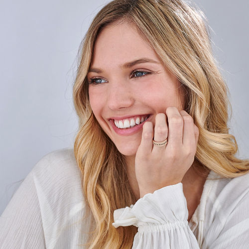 Personalized Wide Name Ring in Rose Gold Plating