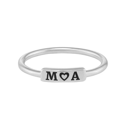 Stackable Nameplate Ring in Silver