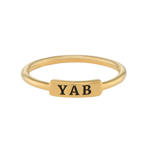 Stackable Nameplate Ring in Gold Plating