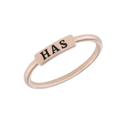 Stackable Nameplate Ring in Rose Gold Plating