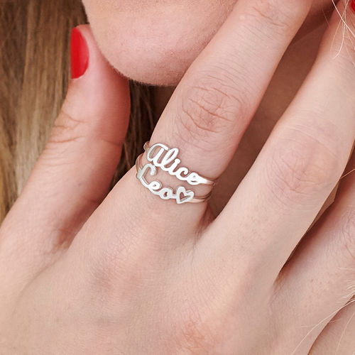 Script Name Ring in Silver