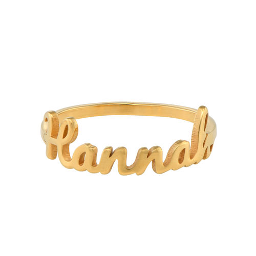 Script Name Ring in Gold Plating