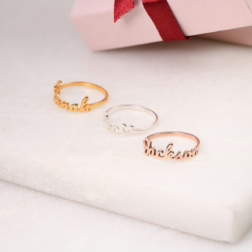 Script Name Ring in Gold Plating